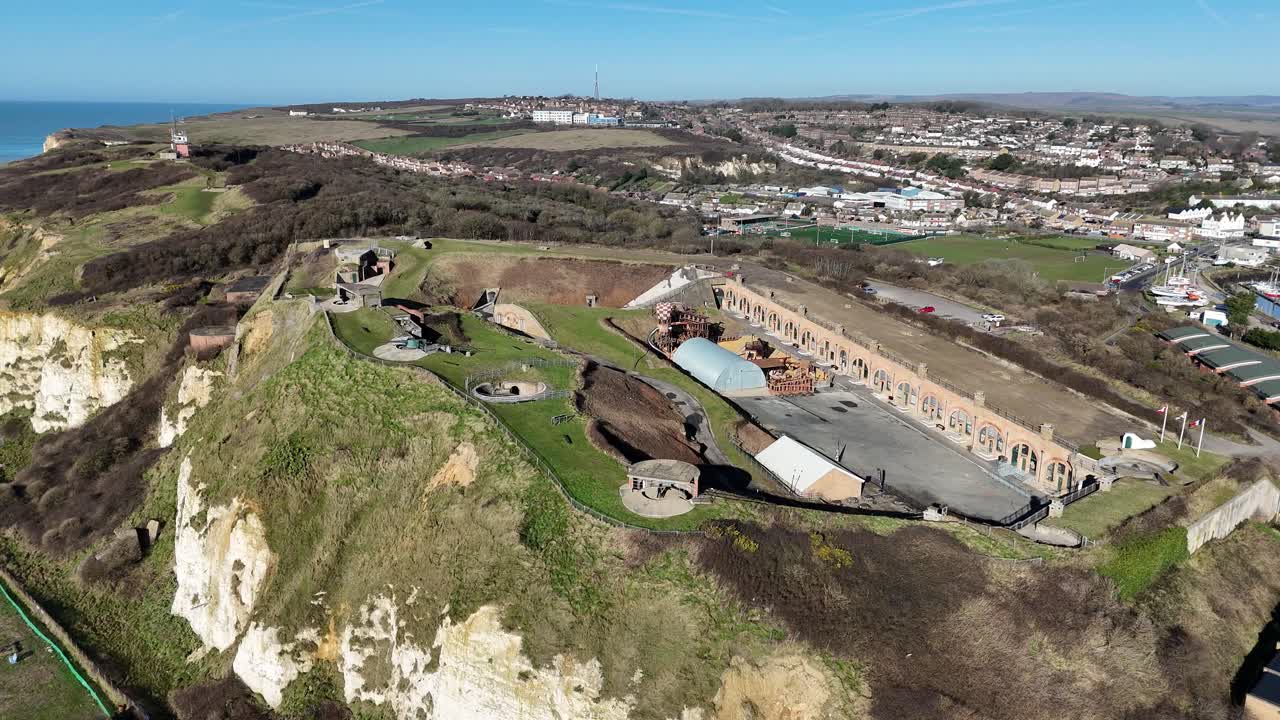 Experience amazing drone footage of Newhaven Fort, Sussex's largest defense, overlooking Seaford Bay. Explore its rich history from the Iron Age to modern coastal defenses.
