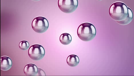 animation of glass balls over pink background