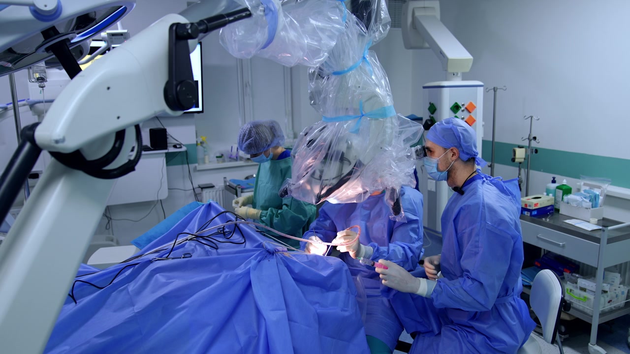Surgical Team Performing Medical Procedure in Operating Room