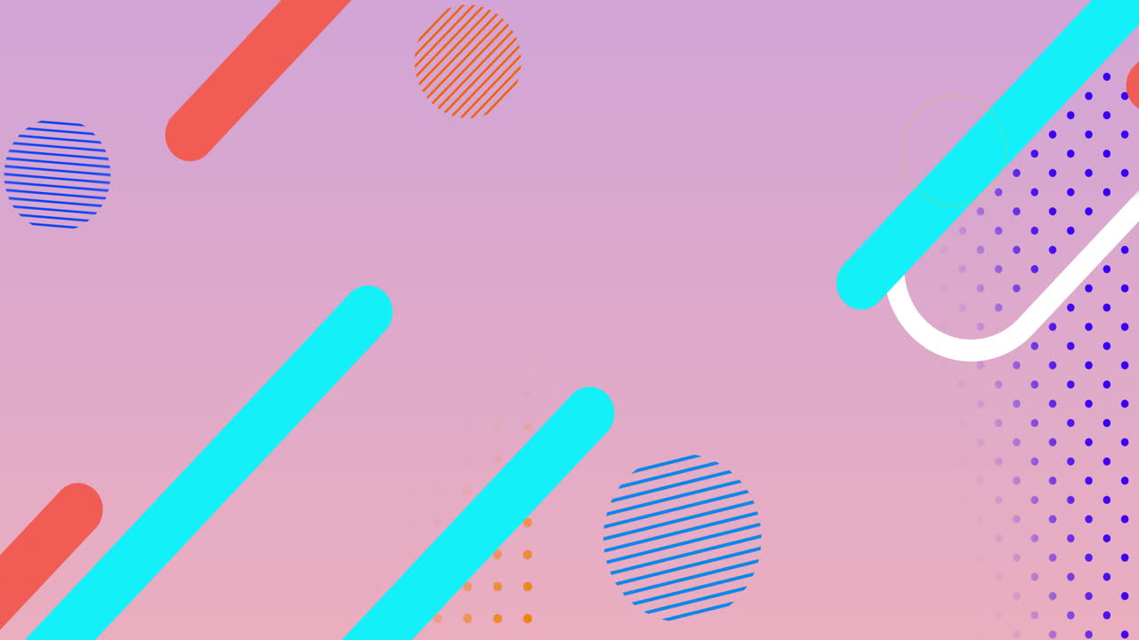 Animation of vibrant abstract shapes moving on pink background