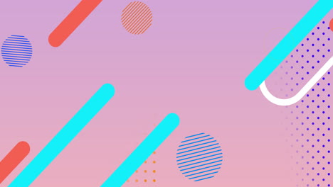 animation of vibrant abstract shapes moving on pink background