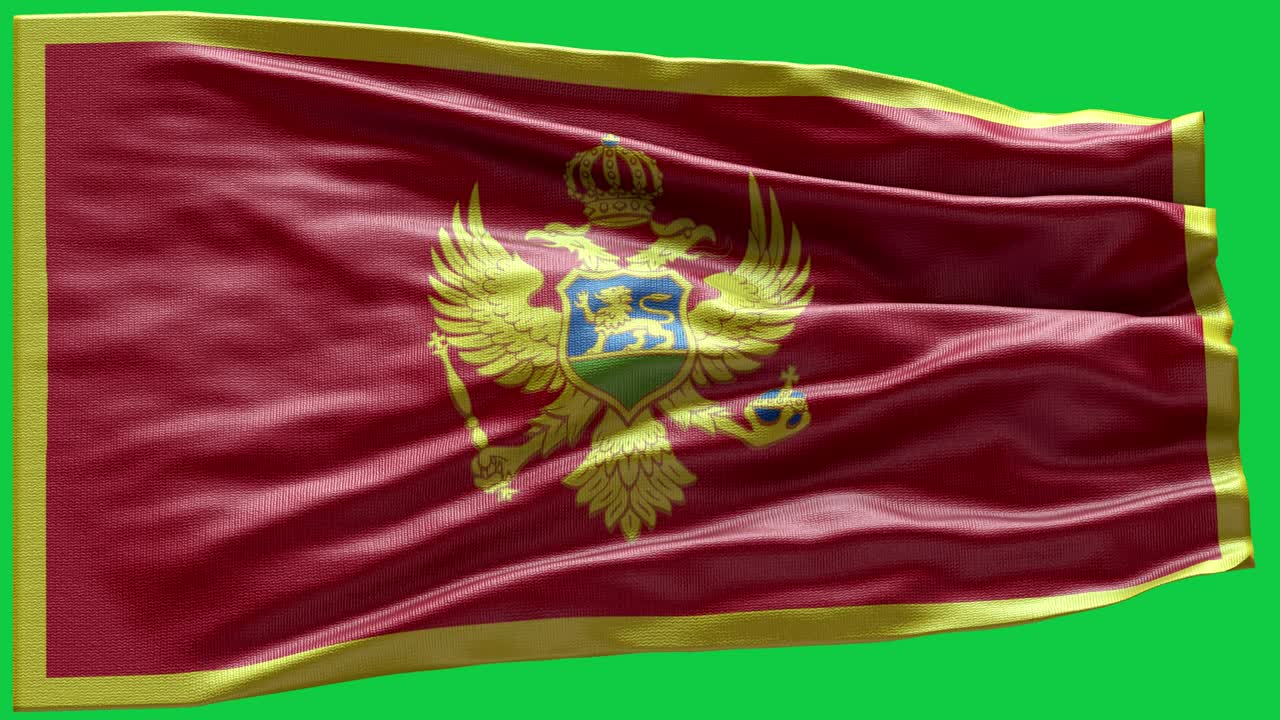 4k bandera muy detallada de montenegro - bandera de montenegro alto detalle - bandera nacional de montenegro patrón de ondas elementos en bucle