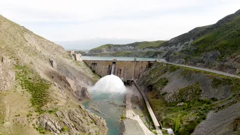 aerial view of hydroelectric power station