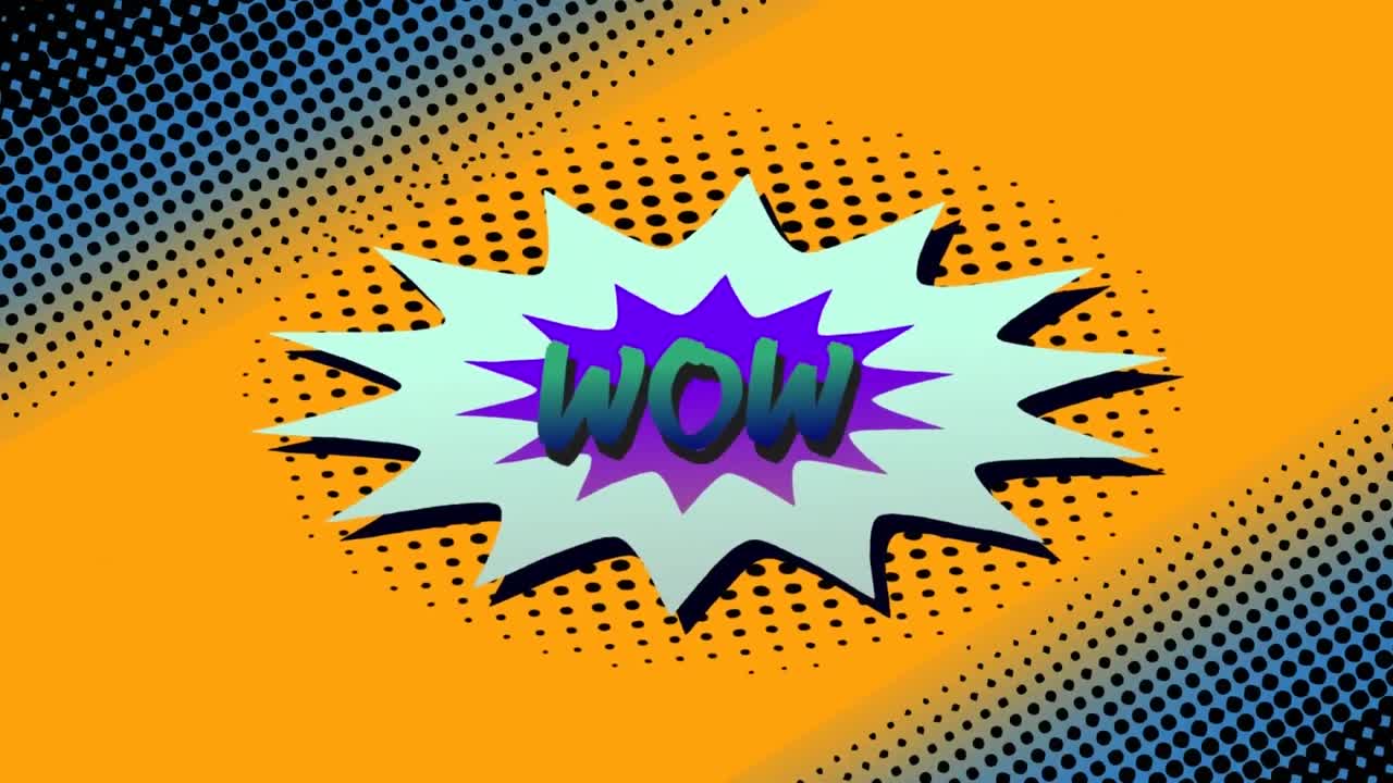 animación de 5 textos de opciones cómicas en diferentes fondos