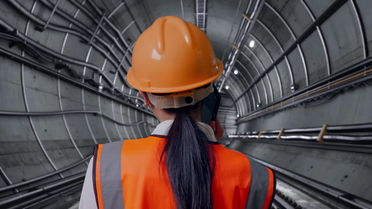 Ingegnere in un tunnel