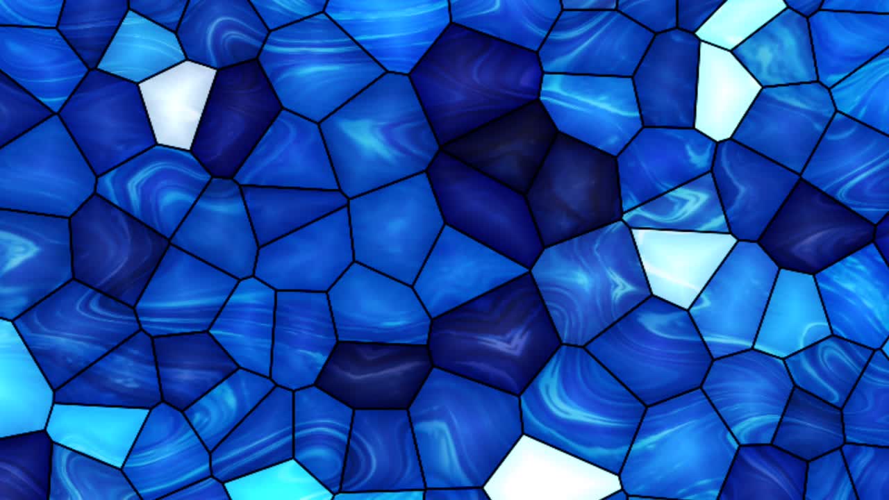 hermoso fondo de animación de patrón poligonal de vidrio azul abstracto y colorido.