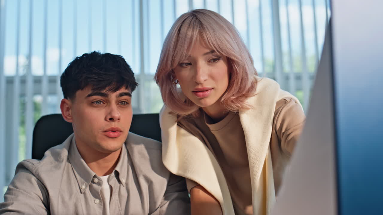 Supervisor helping manager advising at project closeup. Colleagues giving five