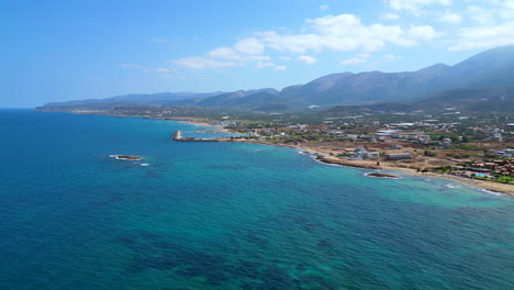 aerial view of a cute little island with a little chapel