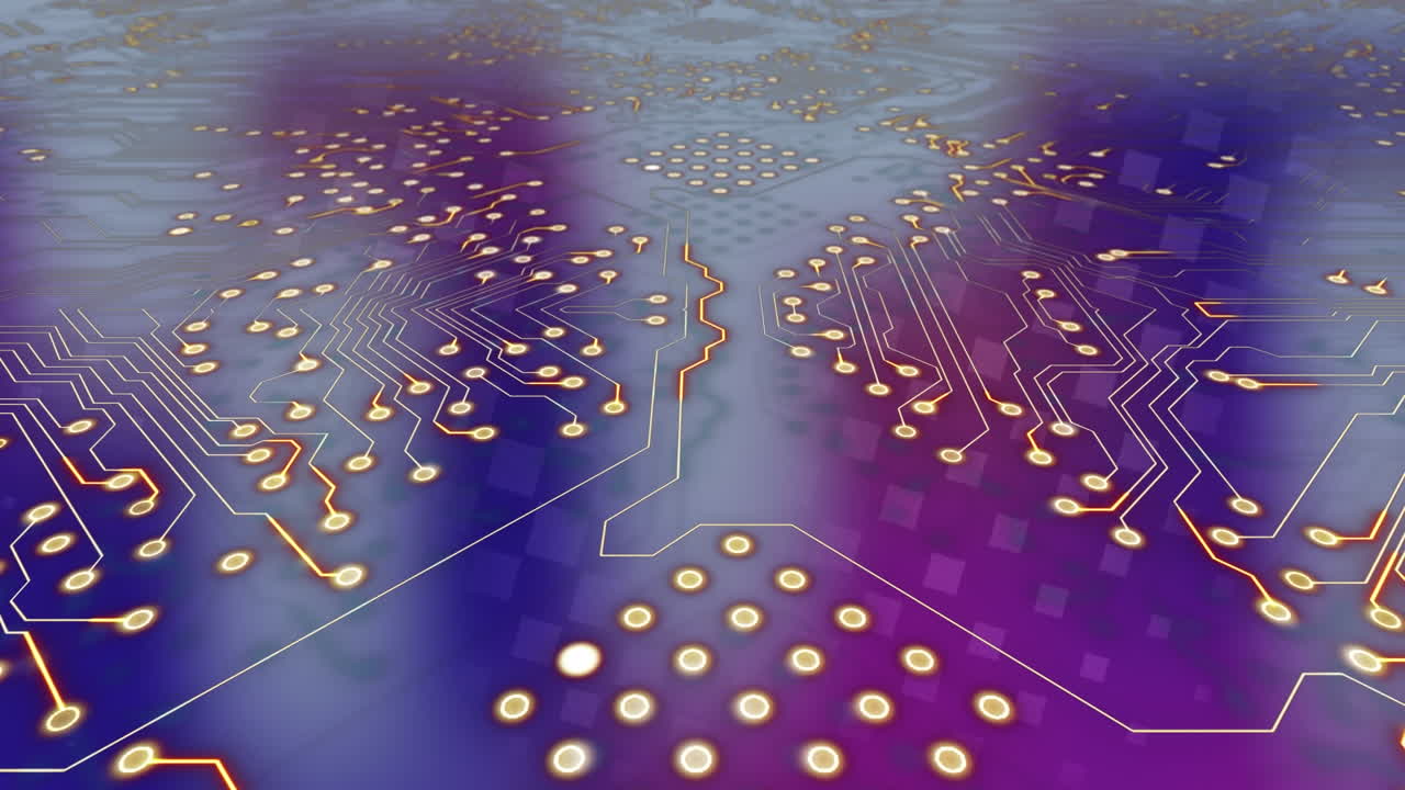 Animation of user photos over pink, blue and beige background