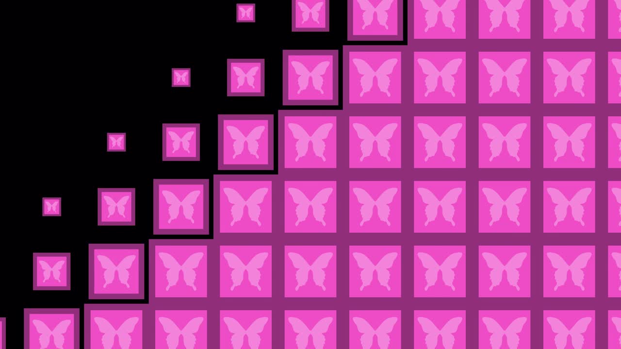 Transizioni a onda di piastrelle Butterfly Block. 1080p - 30 fps - Canale Alpha (3)