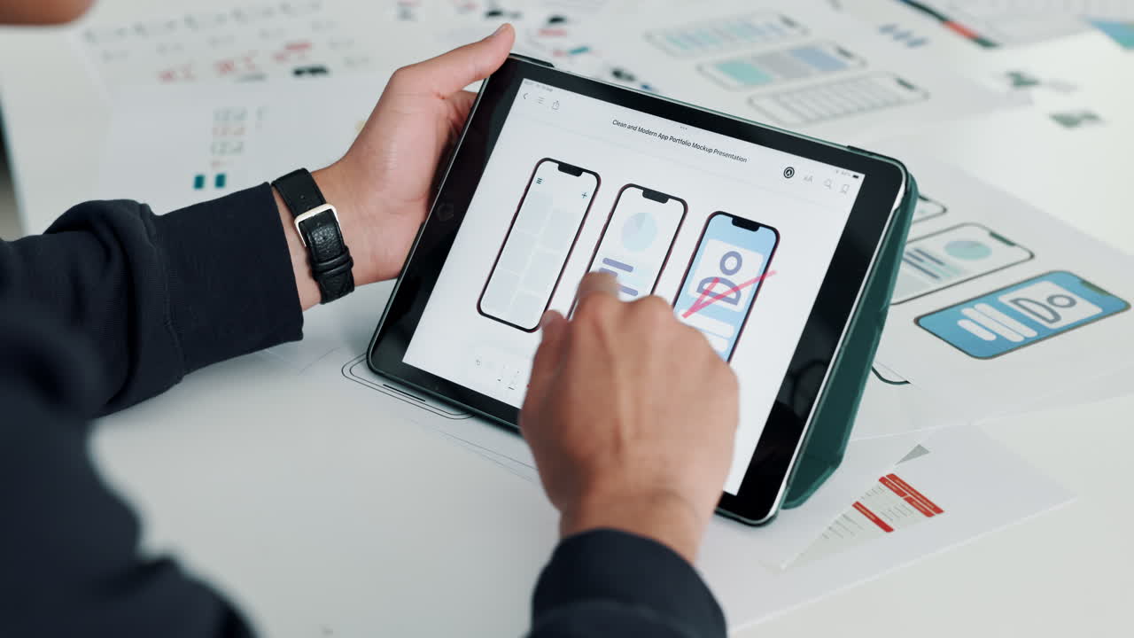 App Design Portfolio on Tablet