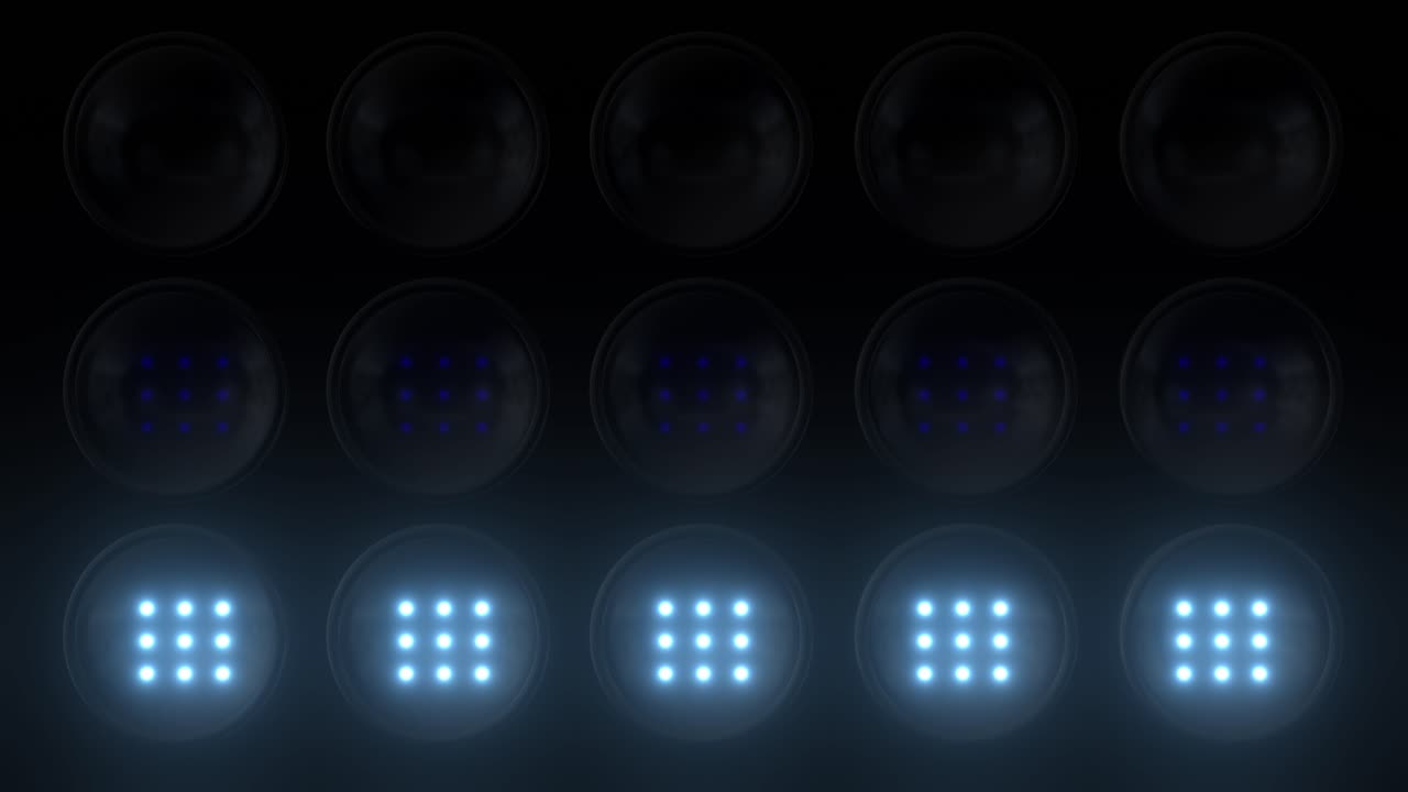 Blue LED Lights on a Stage