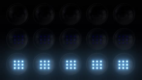 blue led lights on a stage