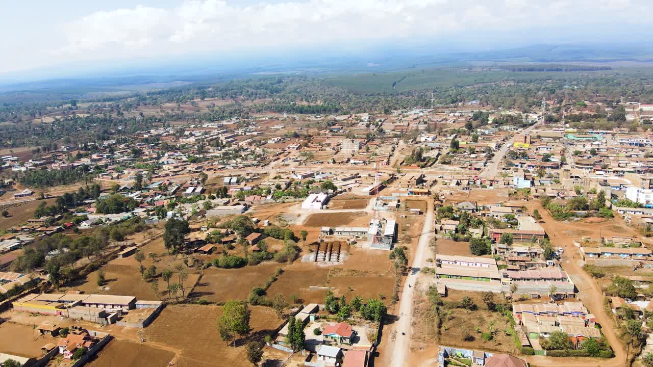 drone vista de la kenia rural