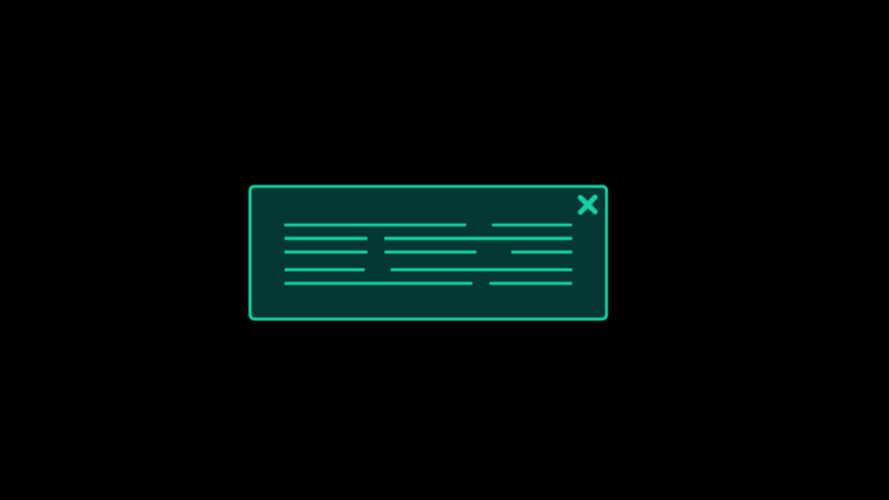 Animated Digital Pop Up Window with Loading Text