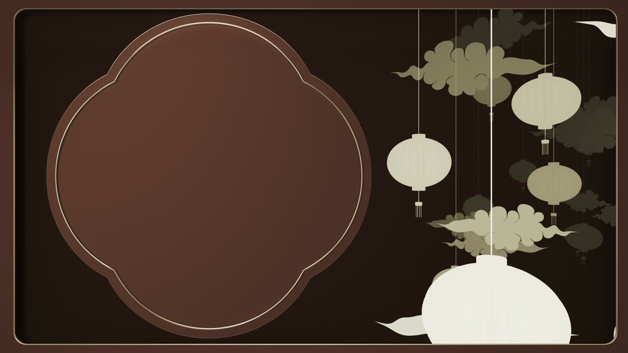 중국 신년, 아트 페이퍼로 잘라진 애니메이션 요소, 랜턴, 그리고 공예 스타일의 아시아 요소 - 애니메이션을 루프하는 것이 쉽다.