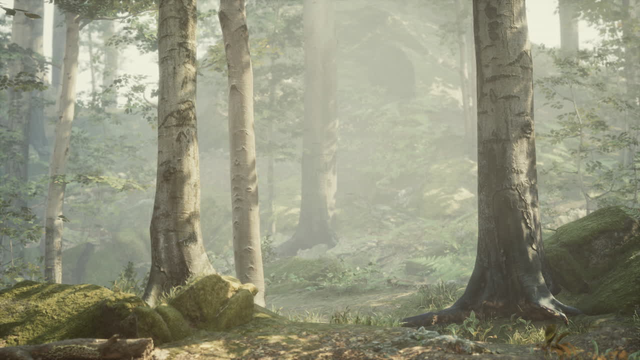 안개가 가득한 숲길