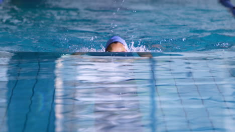 swimmer training in a swimming pool