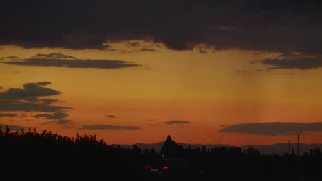 picturesque sunset over the road