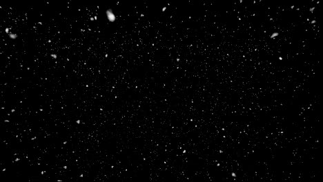 falling snow animation on black background