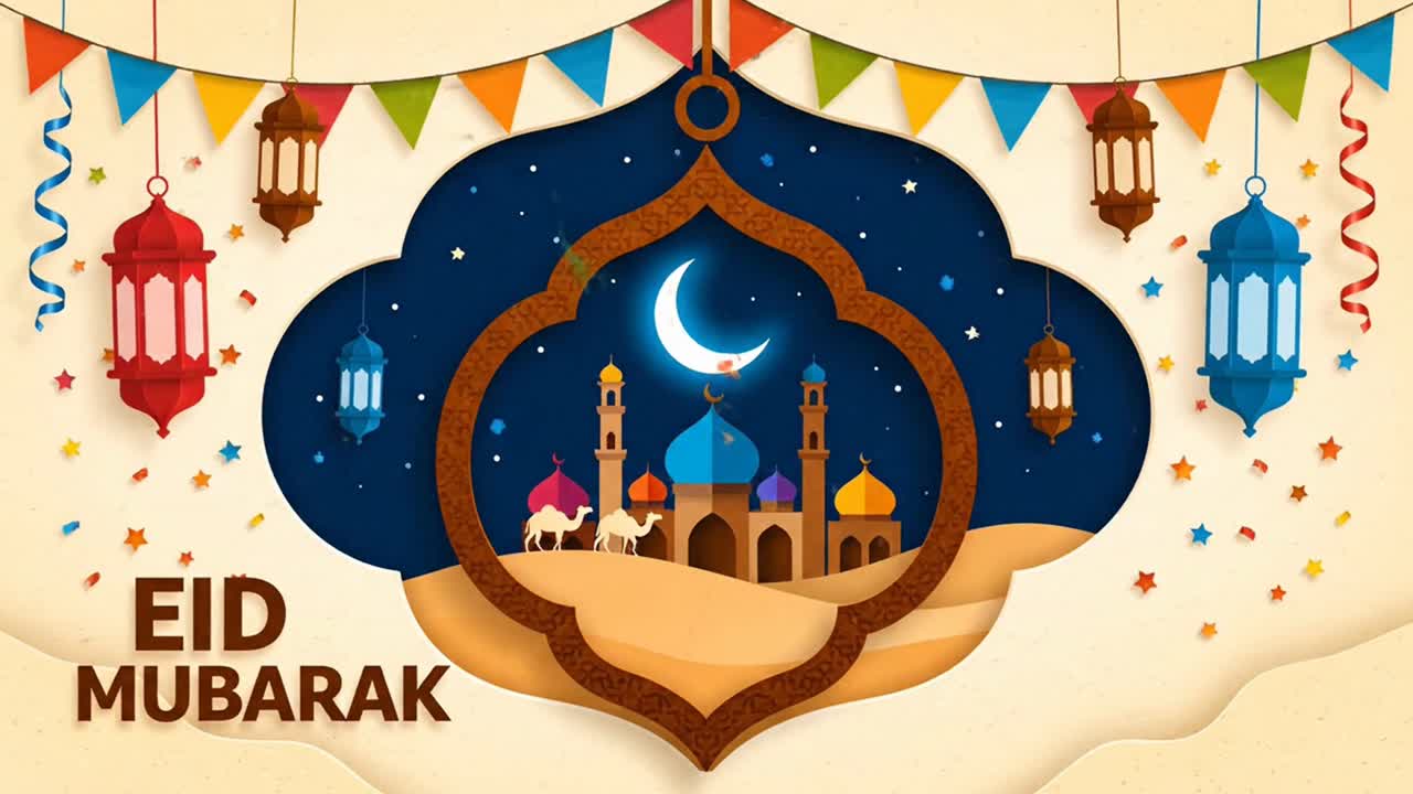 Biglietto d’auguri animato per Eid Mubarak