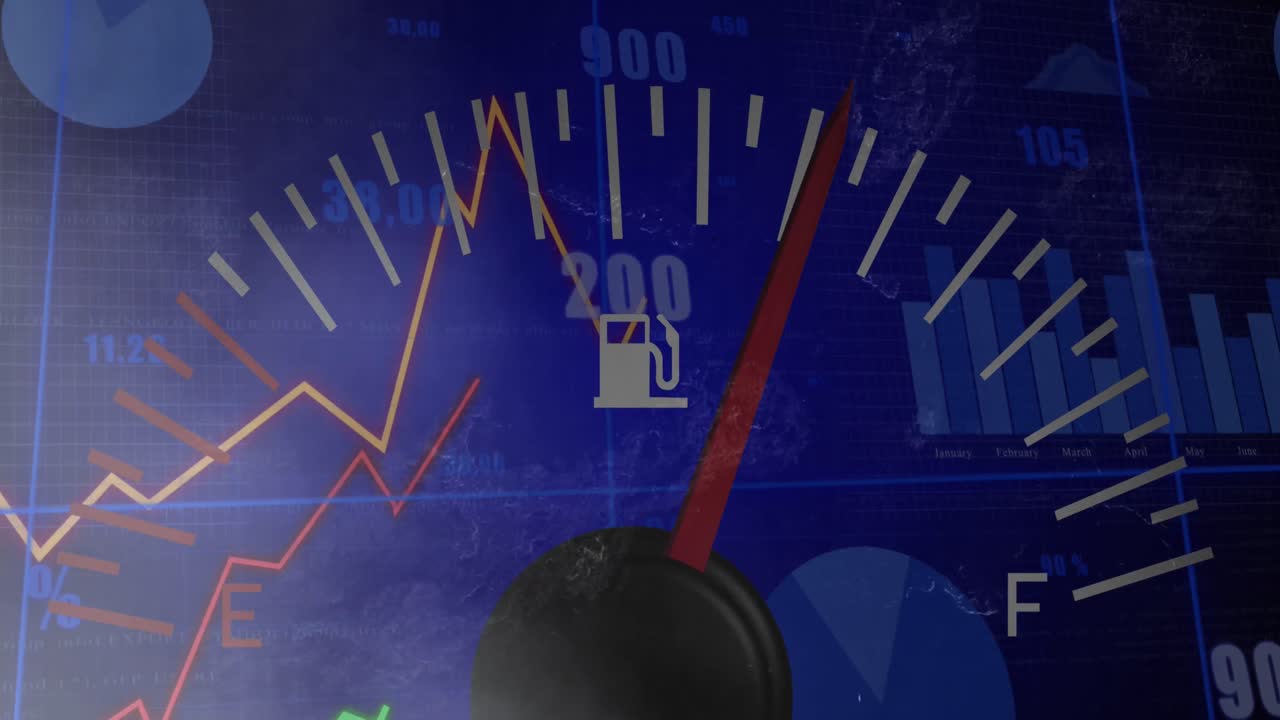 연료 게이지 데이터 처리 및 통계의 애니메이션