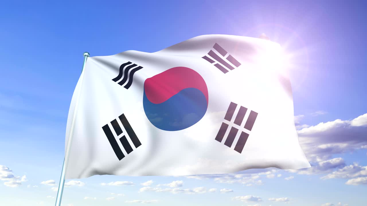 flag of South Korea (looping)