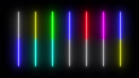 resumen colorido de la línea de neón llama brillante parpadeante bucle de animación al azar en un fondo negro.