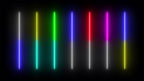 colorful abstract of neon line blaze glowing flashing animation loop random on a black background.