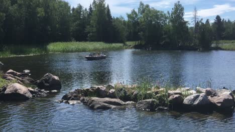 dad-and-son-on-a-boat-in-stress-free-environment,-worry-free-lazy-days