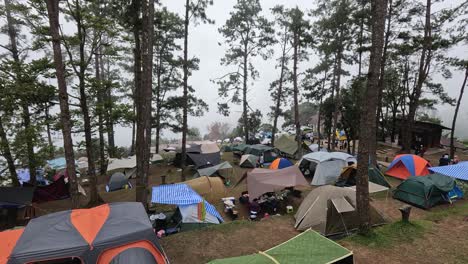 time-lapse of a campsite bustling with activity