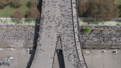 drone shot of portland, oregon sign.