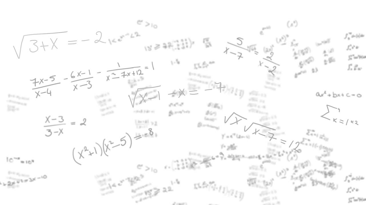 Animazione di equazioni matematiche su linguaggio informatico e strutture molecolari.