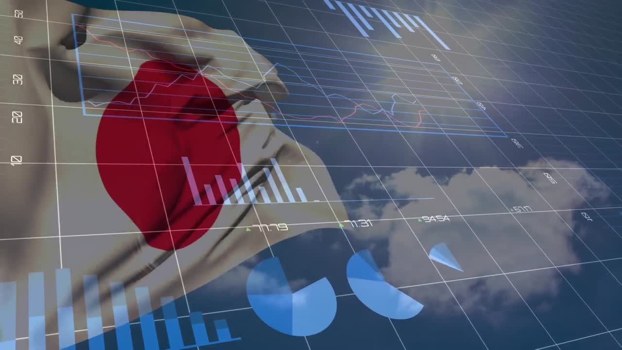 일본의  ⁇ 발 위에서 데이터 처리의 애니메이션