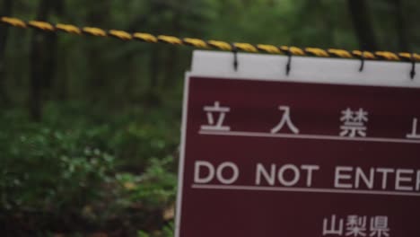 aokigahara forest, forbidden section of forest bordered off in japan