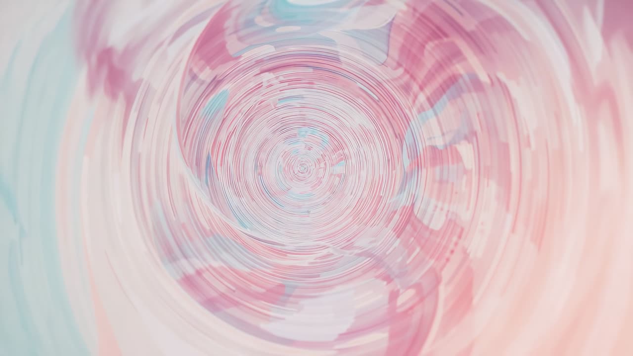 Rotating pastel swirl vortex pulsing gently in abstract background, with concentric pastel rings