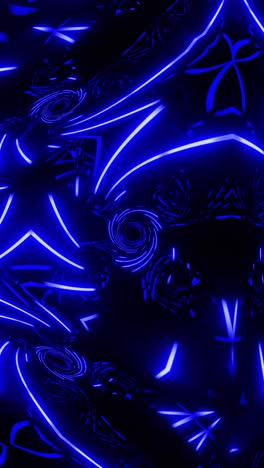 vj loop blue neon kaleidoscope. vertical looped video