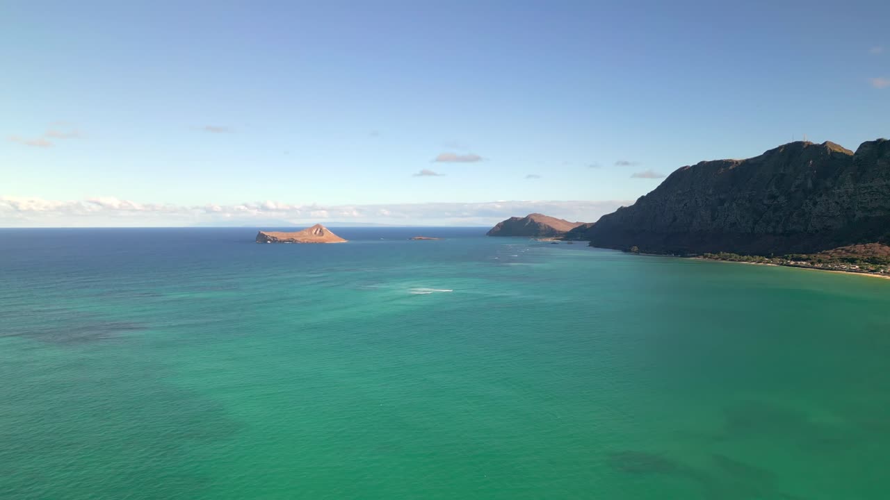 오아후 하와이 의 바다 의 사랑스러운 풍경 - 공중 드론 촬영