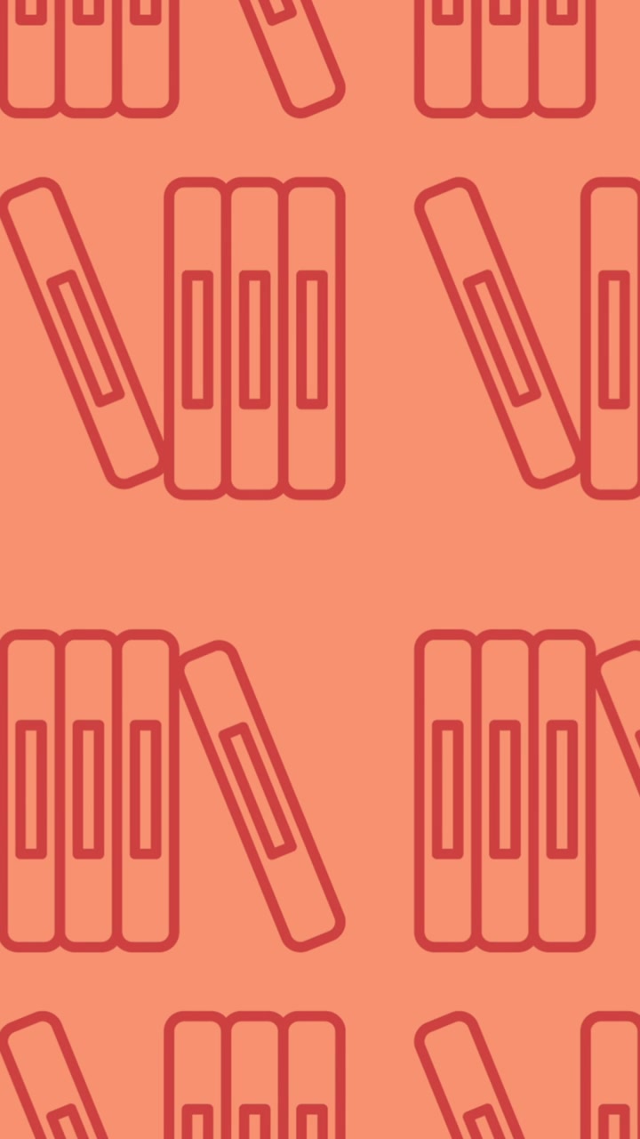 Animation of book icons over red background