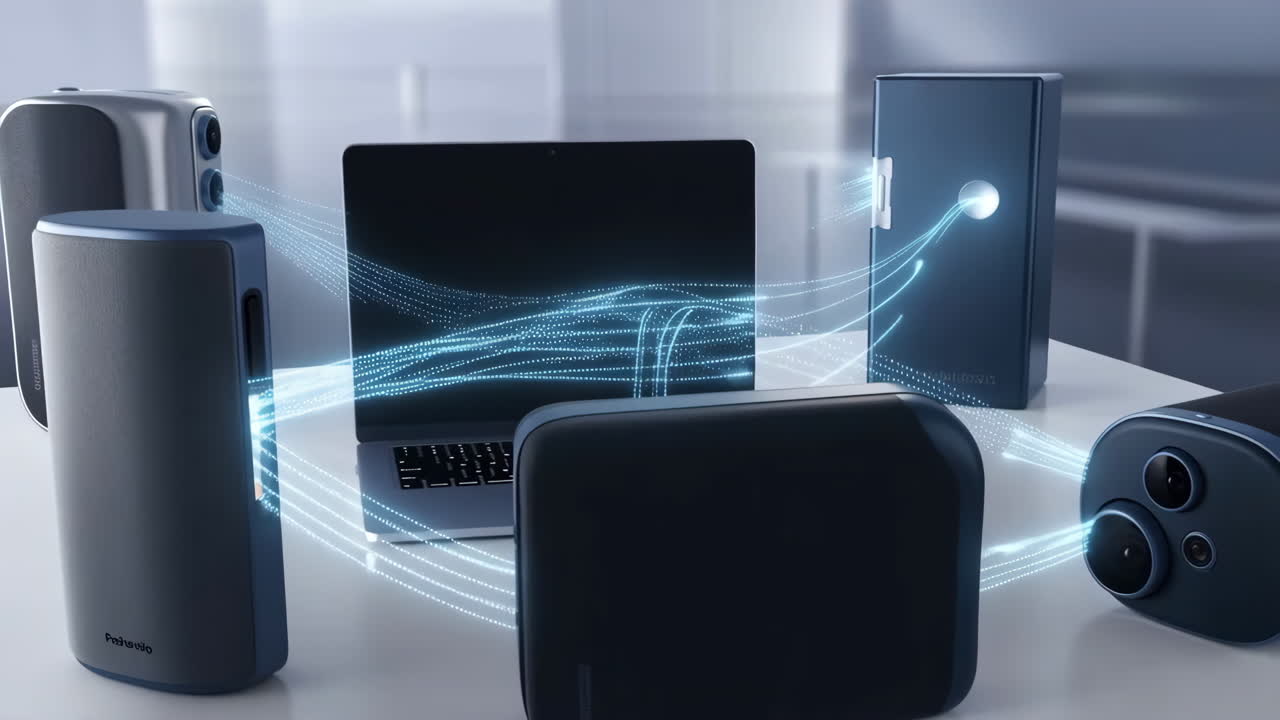 Interconnected Electronic Devices with Data Flow