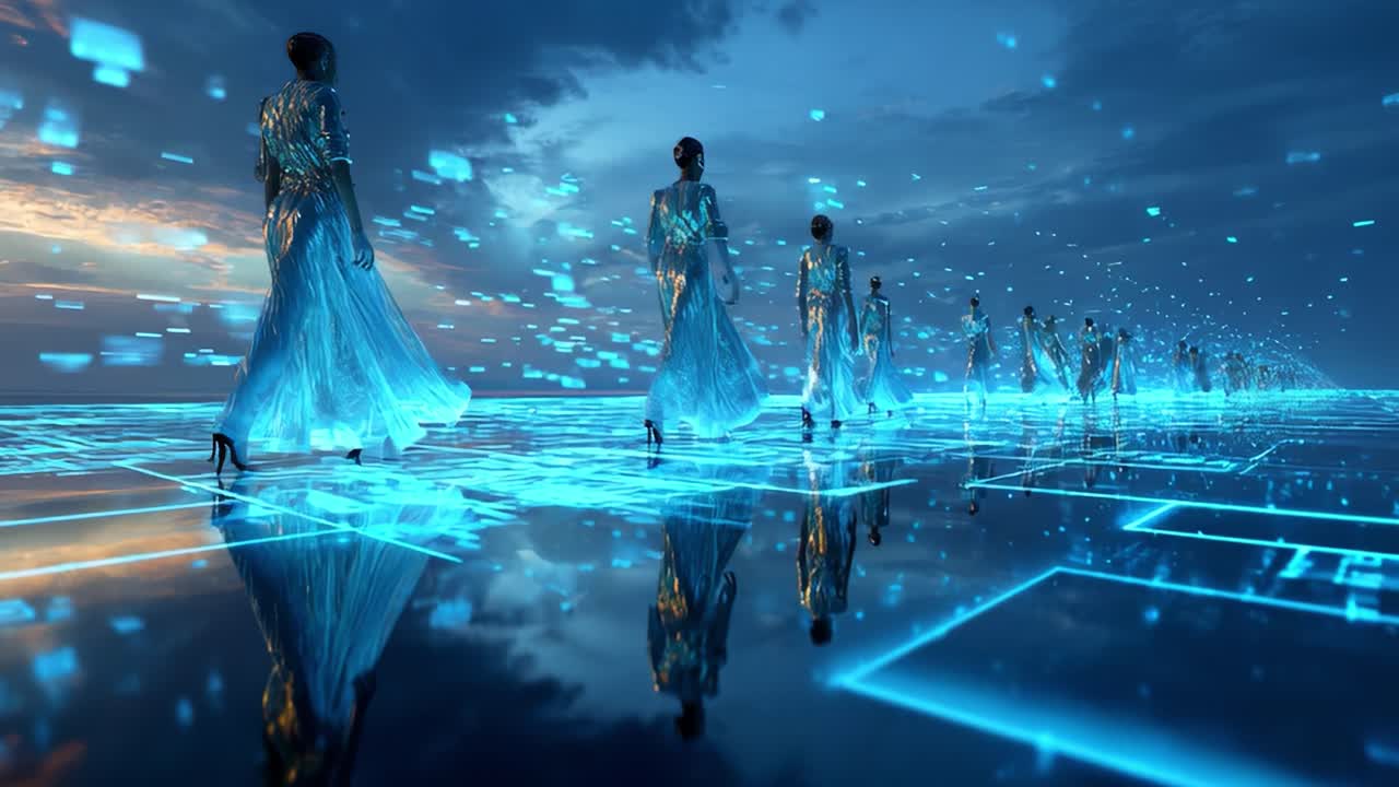 Futuristic Fashion Show in a Digital World