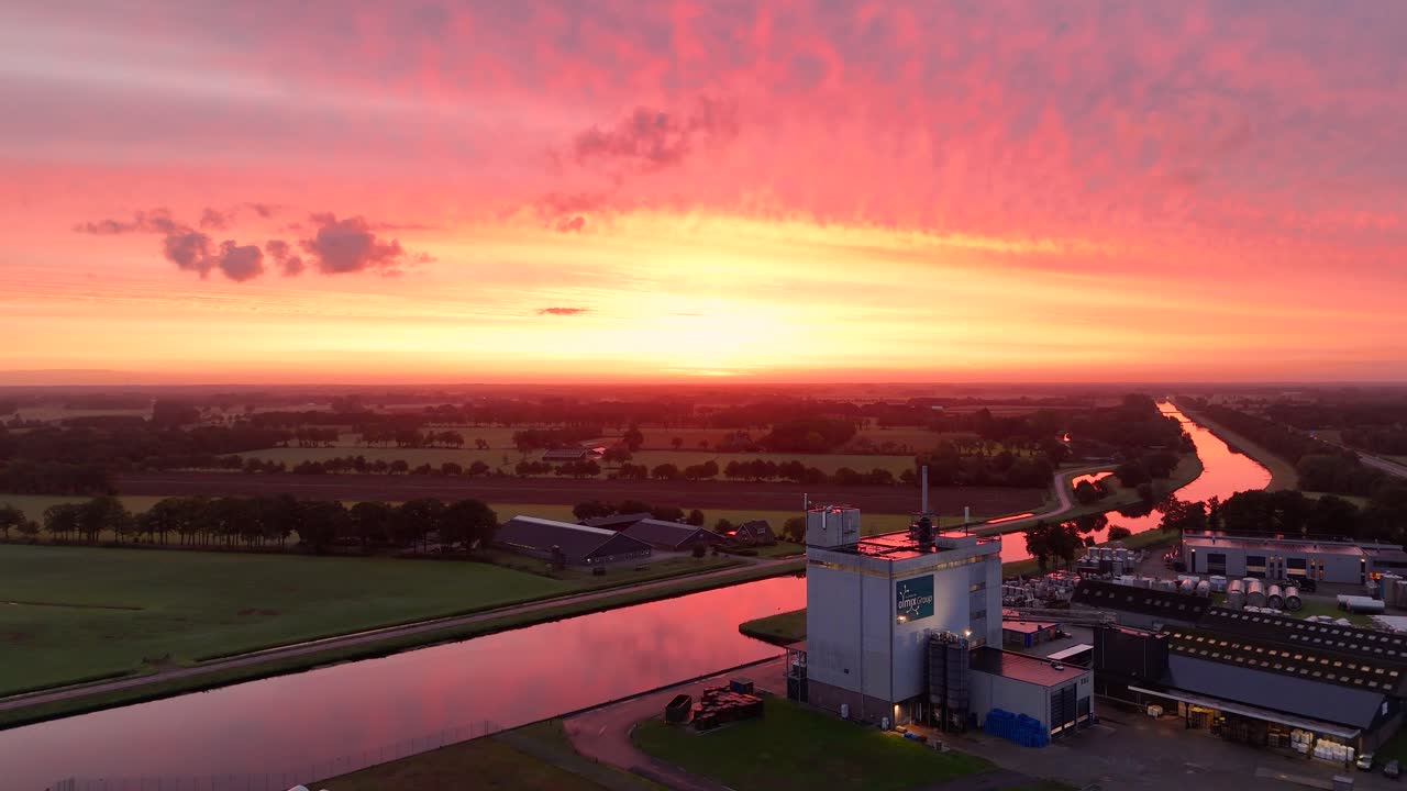 Picturesque Sunset over Industrial Landscape