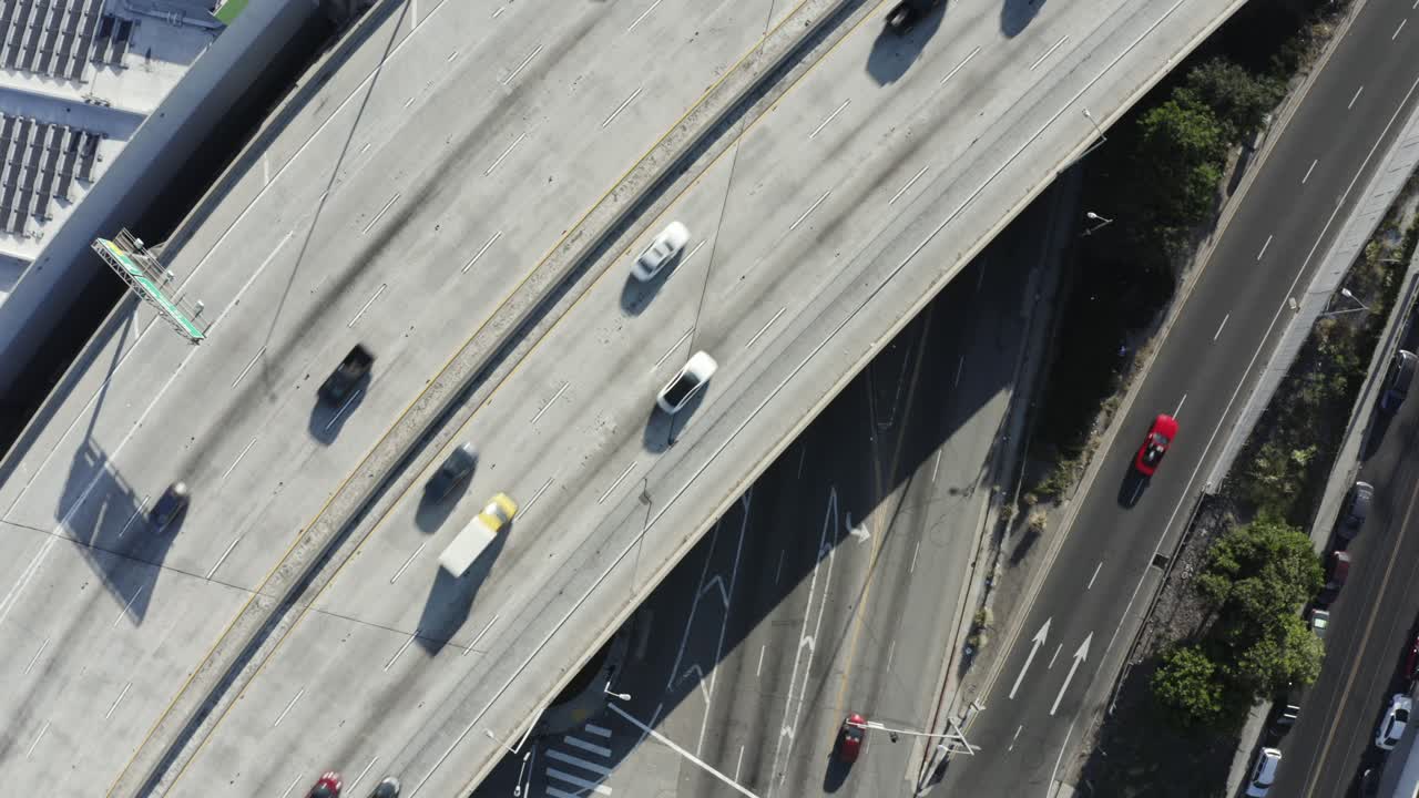 Freeway with Traffic, On Ramp and Underpass Looking Down - Alternate - Hollywood, California