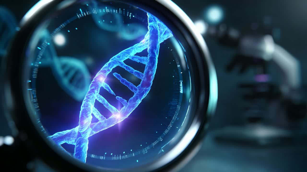 Exploring the Intricacies of Genetic Structure: A Captivating Look at DNA Through a Microscope Lens, Highlighting the Magnificent Double Helix and Its Role in Heredity and Biological Processes