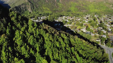 aerial reveal of arrowtown