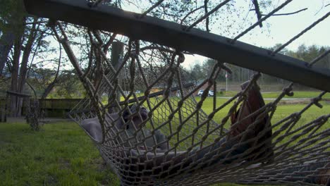 relaxing in a hammock on a sunny day