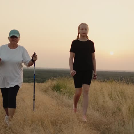 an active elderly woman is engaged in a scandinavian woman's go-to-her granddaughter 1