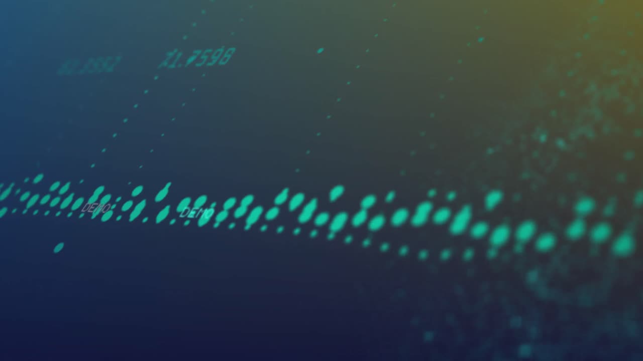 Animation of financial data processing with statistics