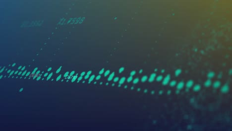 animación del procesamiento de datos financieros con estadísticas