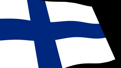 finland flag slow waving in perspective, animation 4k footage